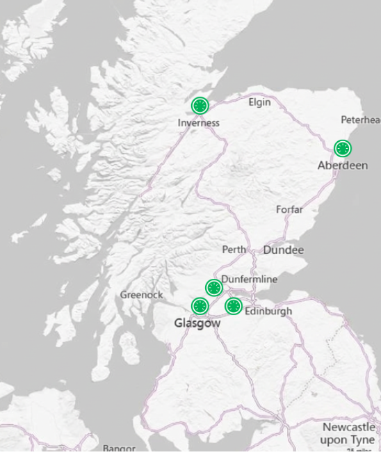 Scotland Locations Map